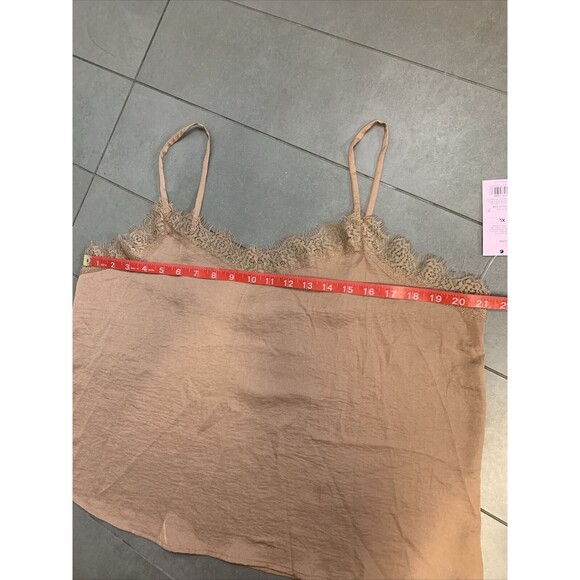 Womens Lace Trim slip Camisole tank top Wild Fable Light Brown Size XL - Picture 6 of 6